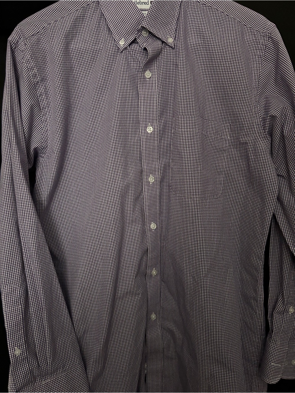 Saddlebred Purple Micro-Check Button-Down Dress Shirt